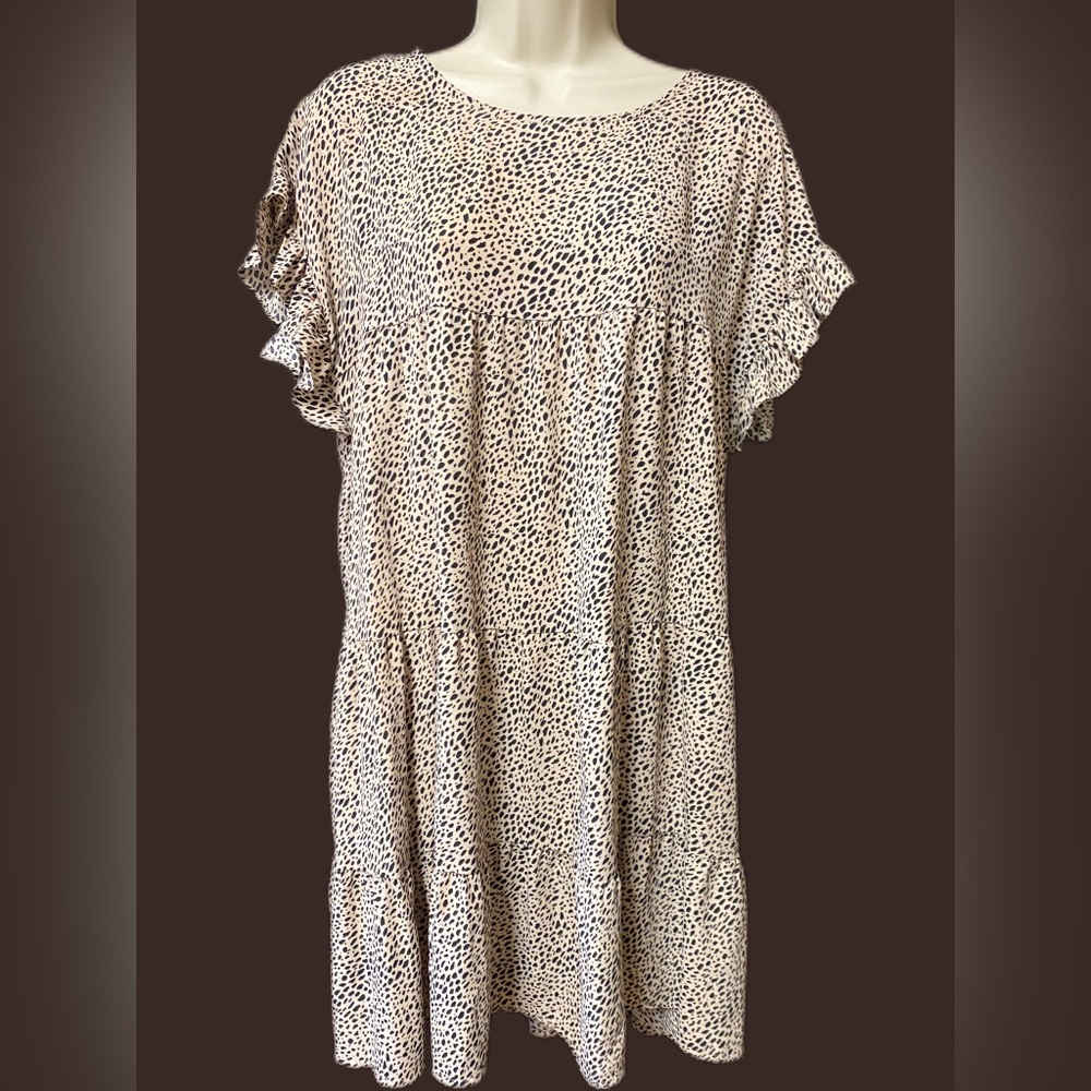 Solution Animal Print Short Dress Size L EUC
